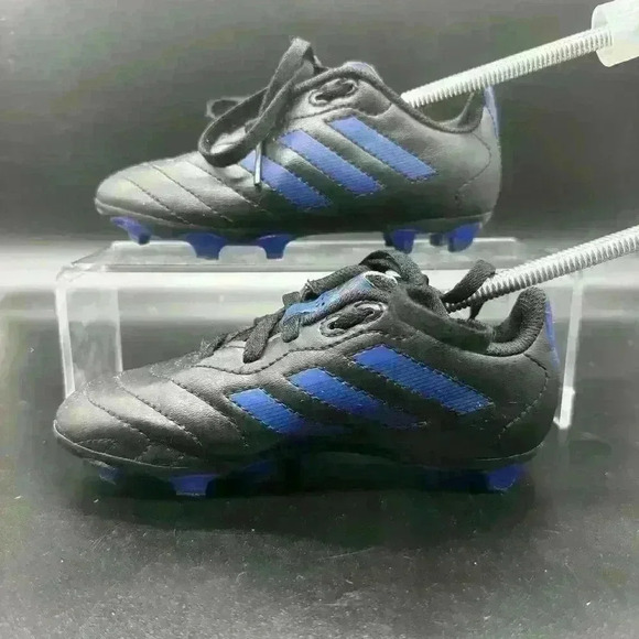 Adidas Goletto VIII FG J Black Blue Kids Youth Size 11K Soccer Cleats GX6906 - Picture 1 of 7